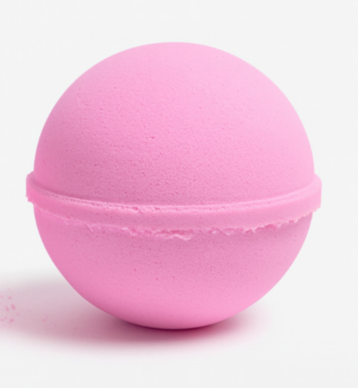 Pink bath bomb on a white background